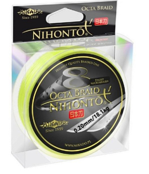 Плетеный шнур Mikado Nihonto Octa Braid Fluo 150м (0.20mm)