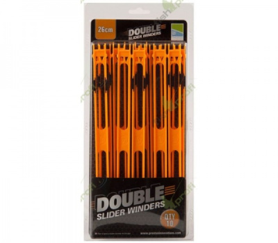Мотовильца PRESTON INNOVATIONS Double Slider Winders, 26cm, оранжевые, 10шт.
