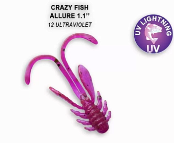 Приманка силиконовая Crazy Fish Allure 1.1'' 2,7см  (46-27-12-6)