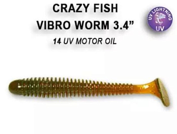 Приманка силиконовая Crazy Fish Vibro Worm 3.4" 8,5см (12-85-14-6 )