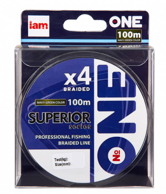 Плетеный шнур Iam №One Superior X4 100м Navy-green