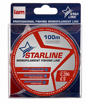 Леска Iam Starline монофильная 100м Transparent (0.286мм)