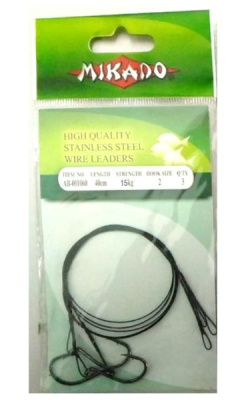 Поводок AB-Mikado 1060 с крючками 40см/15кг(3шт) Поводок AB-Mikado 1060 с крючками 40см/15кг(3шт)