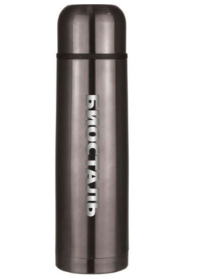 Термос Biostal 1,0л c узким горлом вороненая сталь