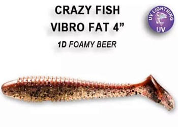 Приманка силиконовая Crazy Fish Vibro Fat 4" 10cм (15-100-1d-4)