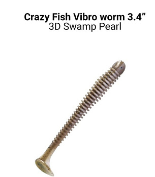 Приманка силиконовая Crazy Fish Vibro Worm Floating 3.4'' 8,5см (13-85-3d-6-F)