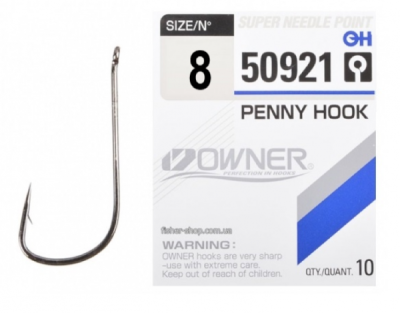 Крючок одинарный Owner Penny Hook BC №8