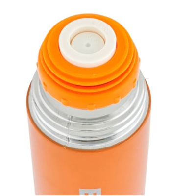 Термос Biostal 0,75л c узким горлом с кнопкой оранжевый