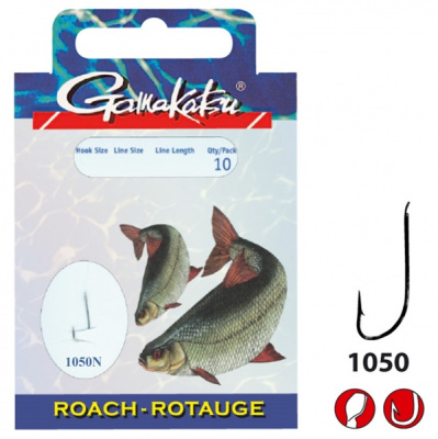 Крючок + поводок Gamakatsu BKD-1050N, Roach, №18, 70cm, (10шт) Крючок + поводок Gamakatsu BKD-1050N, Roach, №18, 70cm, (10шт)