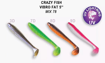 Приманка силиконовая Crazy Fish Vibro Fat 4.7'' 12 см (39-120-M78-6)