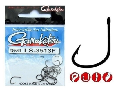 Крючки Gamakatsu LS-3513F, №4, Black Крючки Gamakatsu LS-3513F, №4, Black