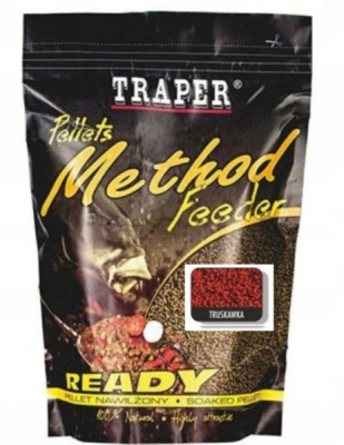 Пеллеты Traper Method Feeder Ready Truskawka 2мм 500г Пеллеты Traper Method Feeder Ready Truskawka 2мм 500г