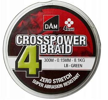 Плетеный шнур Dam Crosspower 4-Braid 300м  (0.15mm)