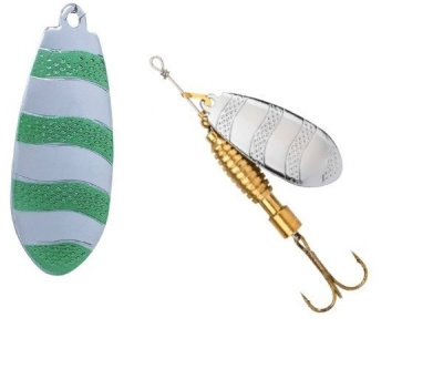 Блесна вращающаяся Mikado Drone (Silver/GRB), №3, 24g, (5шт/уп.)¶