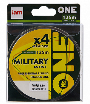 Плетеный шнур Iam №One Military X4 125м Spot color (0.16мм)