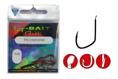 Крючки Gamakatsu G-Bait Redworm, №8, Bronze, (10шт)