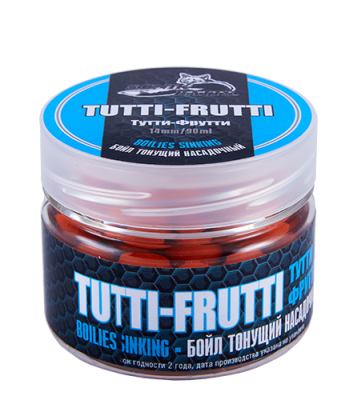 Бойлы Greenfishing насадочные тонущие, 14 мм, 60гр, Tutti-Frutti (Тутти-Фрутти)