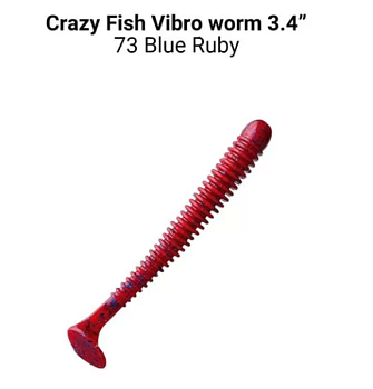Приманка силиконовая Crazy Fish Vibro Worm Floating 3.4'' 8,5см (13-85-73-6-F)