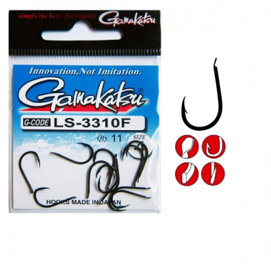 Крючки Gamakatsu LS-3310F, №12, Black, (25шт) Крючки Gamakatsu LS-3310F, №12, Black, (25шт)