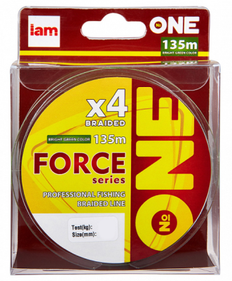 Плетеный шнур Iam №One Force X4 135м Bright-green