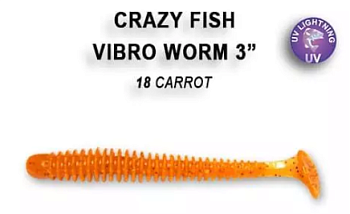 Приманка силиконовая Crazy Fish Vibro Worm 3" 7,5см (11-75-18-6)
