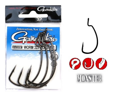Крючки Gamakatsu Worm 323 Monster, №6/0 Крючки Gamakatsu Worm 323 Monster, №6/0