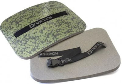 Сиденье туристическое Камуфляж 15мм 0,23*0,35м темно-зеленый  с карабином