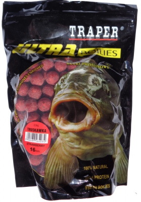 Бойлы Traper Ultra, 16mm, 500g, Truskawka Бойлы Traper Ultra, 16mm, 500g, Truskawka