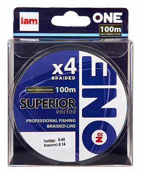 Плетеный шнур Iam №One Superior X4 100м Navy-green (0.14мм)