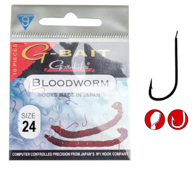Крючок одинарный Gamakatsu G-Bait Bloodworm №24 