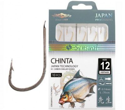 Крючок с поводком Mikado Sensual Chinta BN 0.14мм 70см №12 Крючок с поводком Mikado Sensual Chinta BN 0.14мм 70см №12