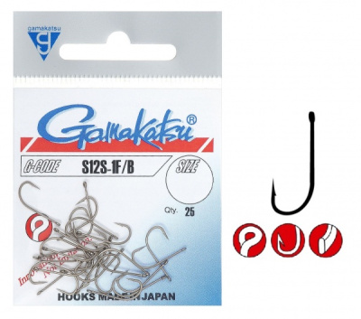 Крючки Gamakatsu S12S-1F/B, №12, (25шт) Крючки Gamakatsu S12S-1F/B, №12, (25шт)