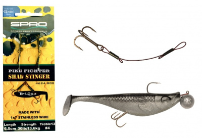 Крючок + поводок Gamakatsu Shad Wire Stinger, 30lb, №6.5 Крючок + поводок Gamakatsu Shad Wire Stinger, 30lb, №6.5