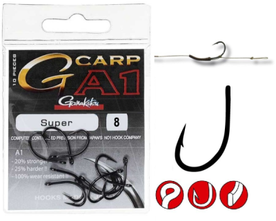 Крючок одинарный Gamakatsu A1 G-Carp Super №8