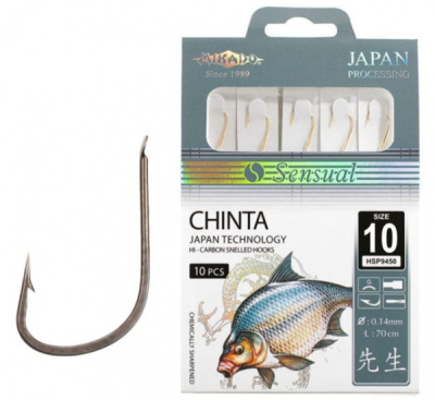 Крючок с поводком Mikado Sensual Chinta BN 0.14мм 70см №10 Крючок с поводком Mikado Sensual Chinta BN 0.14мм 70см №10