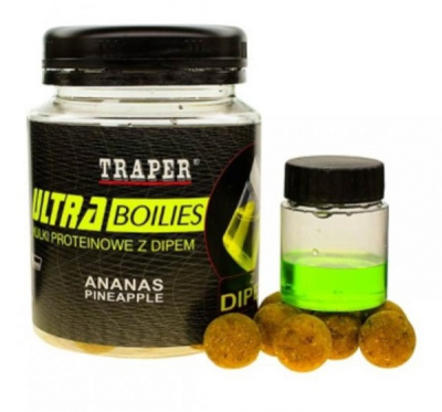 Бойлы Traper Ultra, 16mm, 100g +dip 10g, Ananas