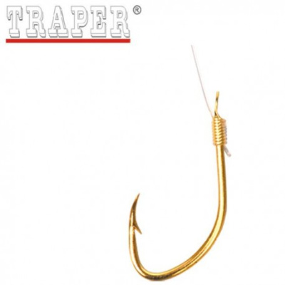 Крючок с поводком Traper Bushido Aji Gold 0.12мм №16