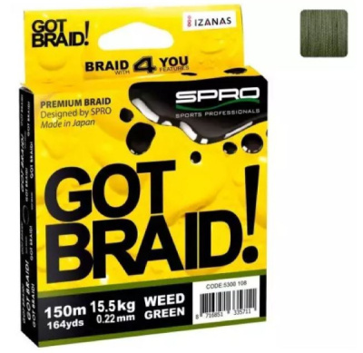 Плетеный шнур Spro Got Braid 0,22мм 150м Green