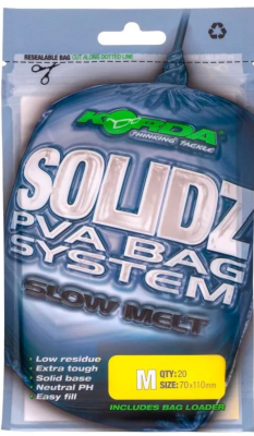 Пакет Korda Solidz Slow Melt PVA Bags M 70*110мм