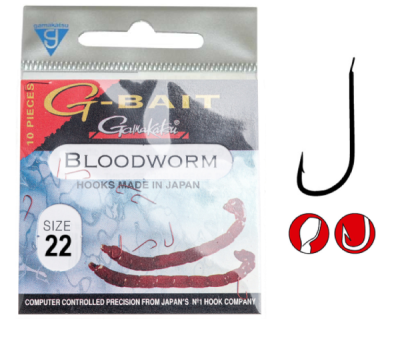 Крючок одинарный Gamakatsu G-Bait Bloodworm №22