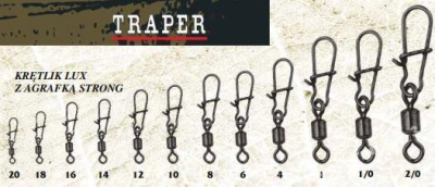 Вертлюг+карабин Traper Lux Strong, №1/0 (5шт) Вертлюг+карабин Traper Lux Strong, №1/0 (5шт)