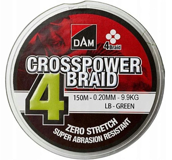 Плетеный шнур Dam Crosspower 4-Braid 150м  (0.20mm)