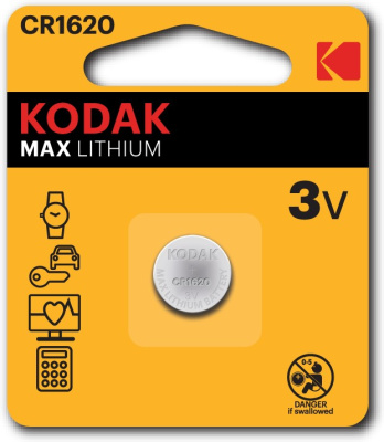 Батарейка Kodak CR1620-1BL Max Lithium