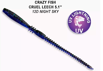 Приманка силиконовая Crazy Fish Cruel Leech 5.1'' 13см (42-130-12d-6)