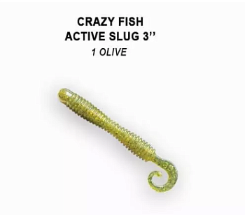 Приманка силиконовая Crazy Fish Active Slug 3'' 7см  (30-70-1-6)