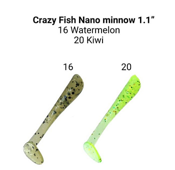Приманка силиконовая Crazy Fish Nano Minnow 1.1" 2,7см (68-27-16/20-6)