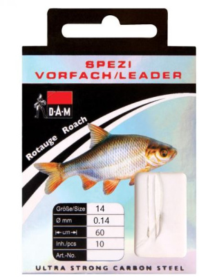 Поводок Dam Spezi Roach 0.14мм 60см 1.5кг №14