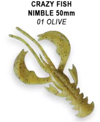 Приманка силиконовая Crazy Fish Nimble 2'' 5см