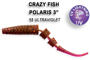 Приманка силиконовая Crazy Fish Polaris 3" 6,8см (24-68-12-6, Кальмар)