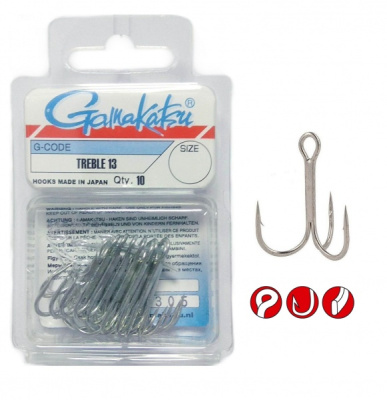 Тройник Gamakatsu 13 №3/0, (10шт) Тройник Gamakatsu 13 №3/0, (10шт)